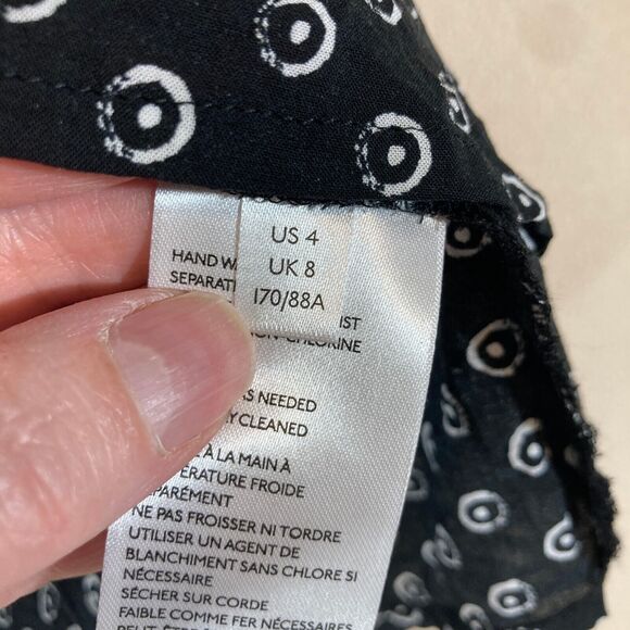 Maeve for Anthropologie Top Sz 4 Black Polka Dot Tank Business Casual Minimalist - Picture 5 of 9